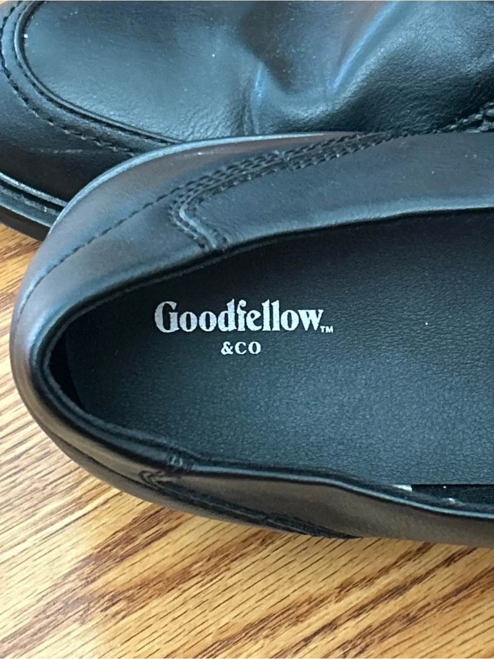 Goodfellow & Co. Black Loafers Slip On Faux Leather Round Moc Toe Men's Size 10